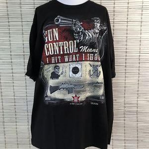 Gun Control Xl Black Means I Hit What I Shoot Sportsman Outdoor Patriot T-Shirt